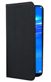 Кожен калъф тефтер и стойка Magnetic FLEXI Book Style за Huawei Y7 2019 DUB-LX1 черен
